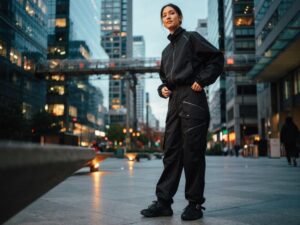 spodnie techwear damskie czarne  